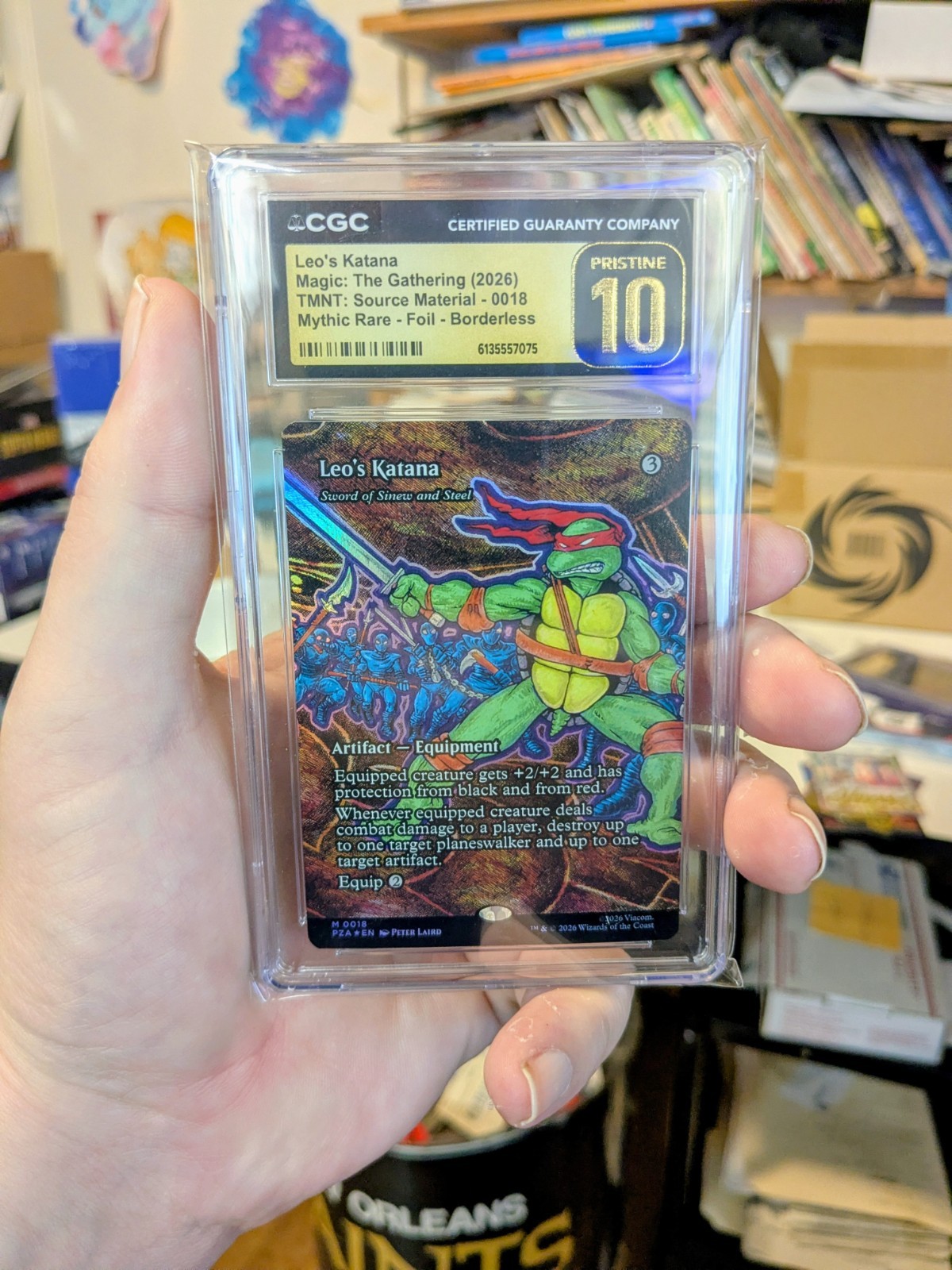 MTG TMNT MYTHIC RARE FOIL Leo\'s Katana CGC PRISTINE 10