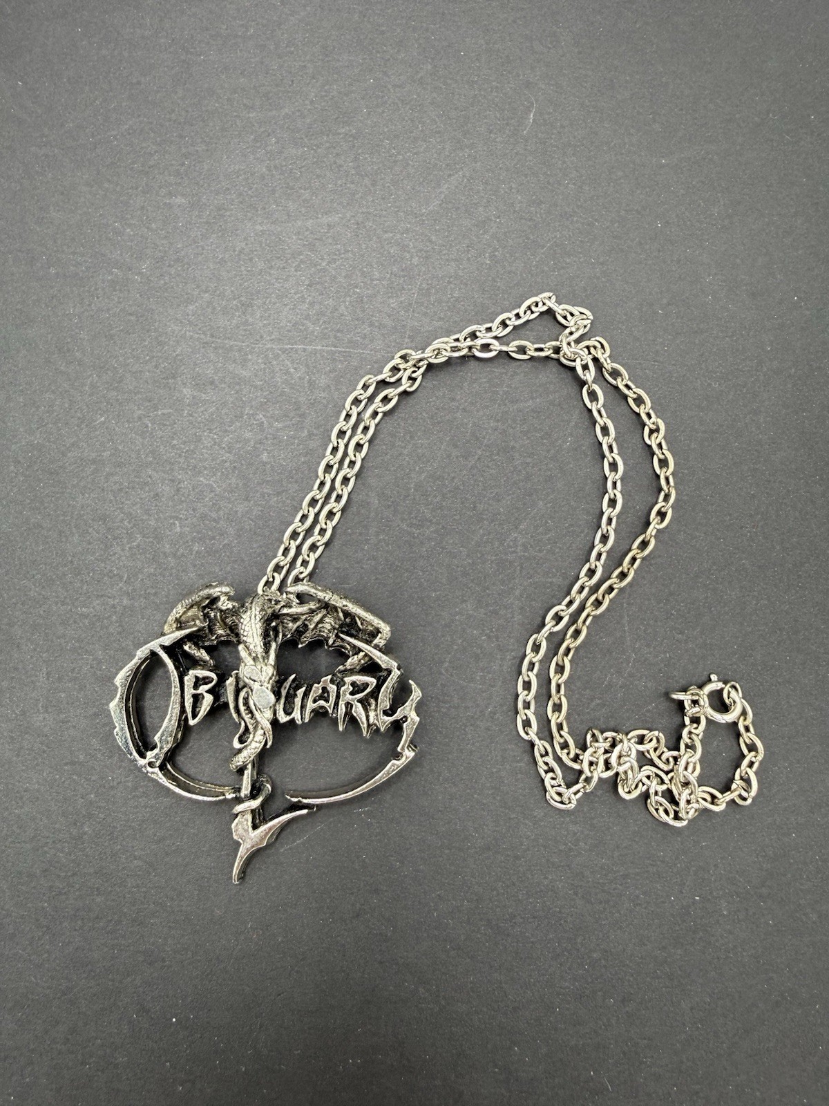 Obituary Heavy Metal Band Chain Dragon And Logo Distressed Poker 1992