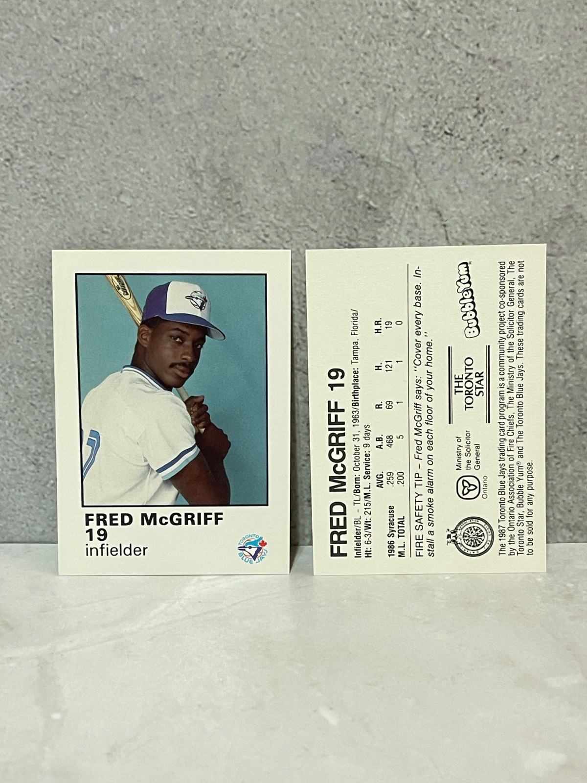 1987 Toronto Blue Jays Police Set - Fred McGriff
