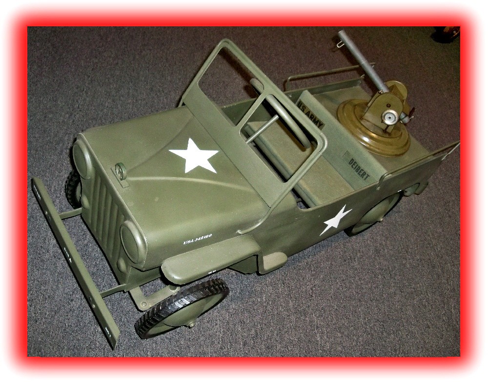HAMILTON JEEP PEDAL CAR & B&B MILITARY CANNON RESTORED 1997