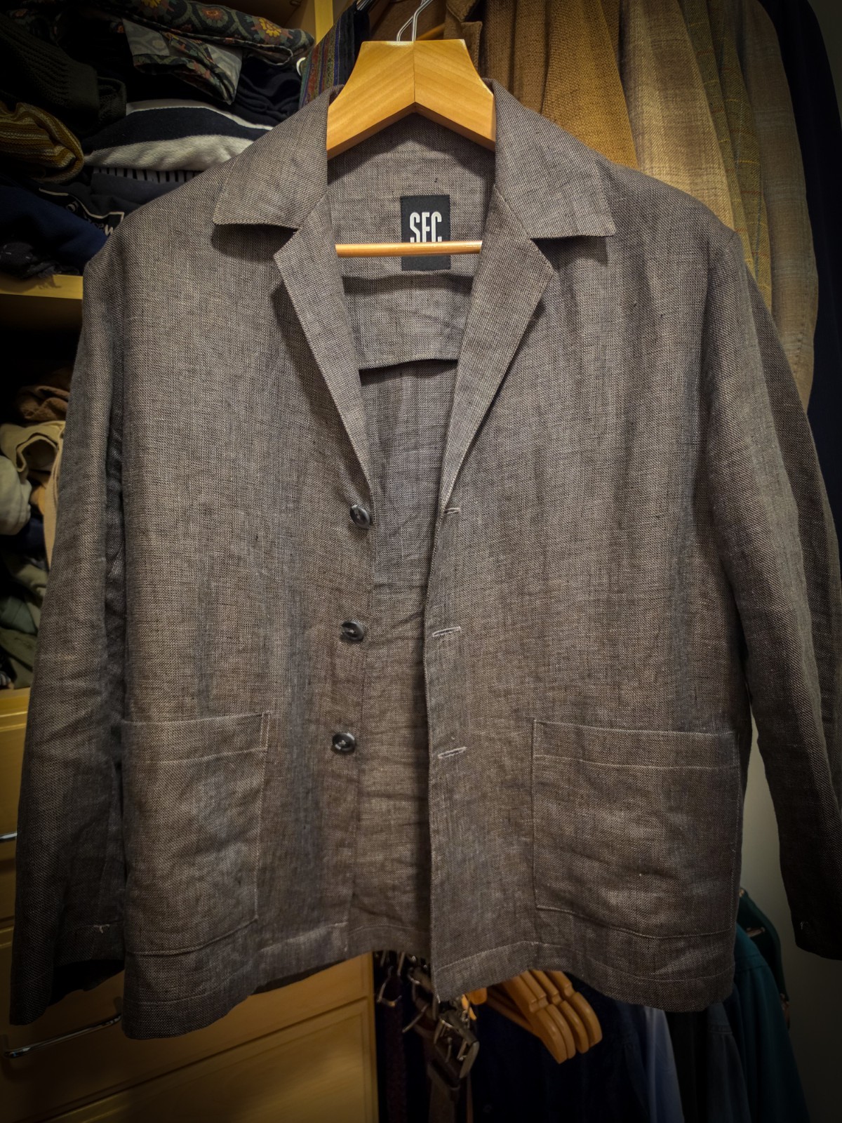 SFC Scott Fraser Collection Partner Corta Jacket Men\'s 42R Linen Steel-Grey-Blue