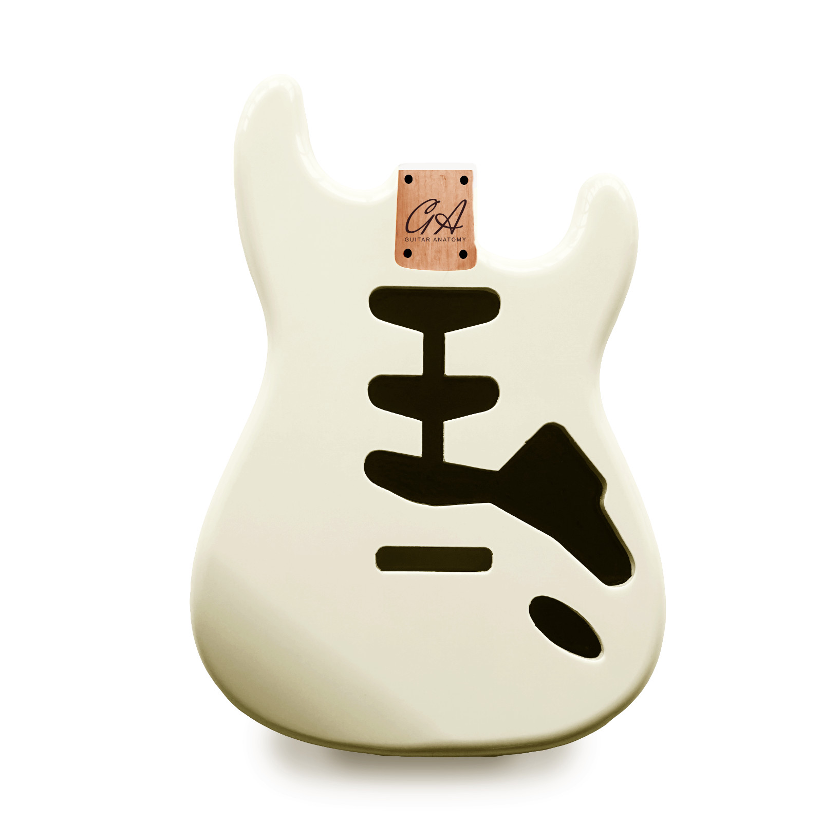 Stratocaster Guitar Body SSS – Vintage White Nitro Satin – 2 Piece Alder