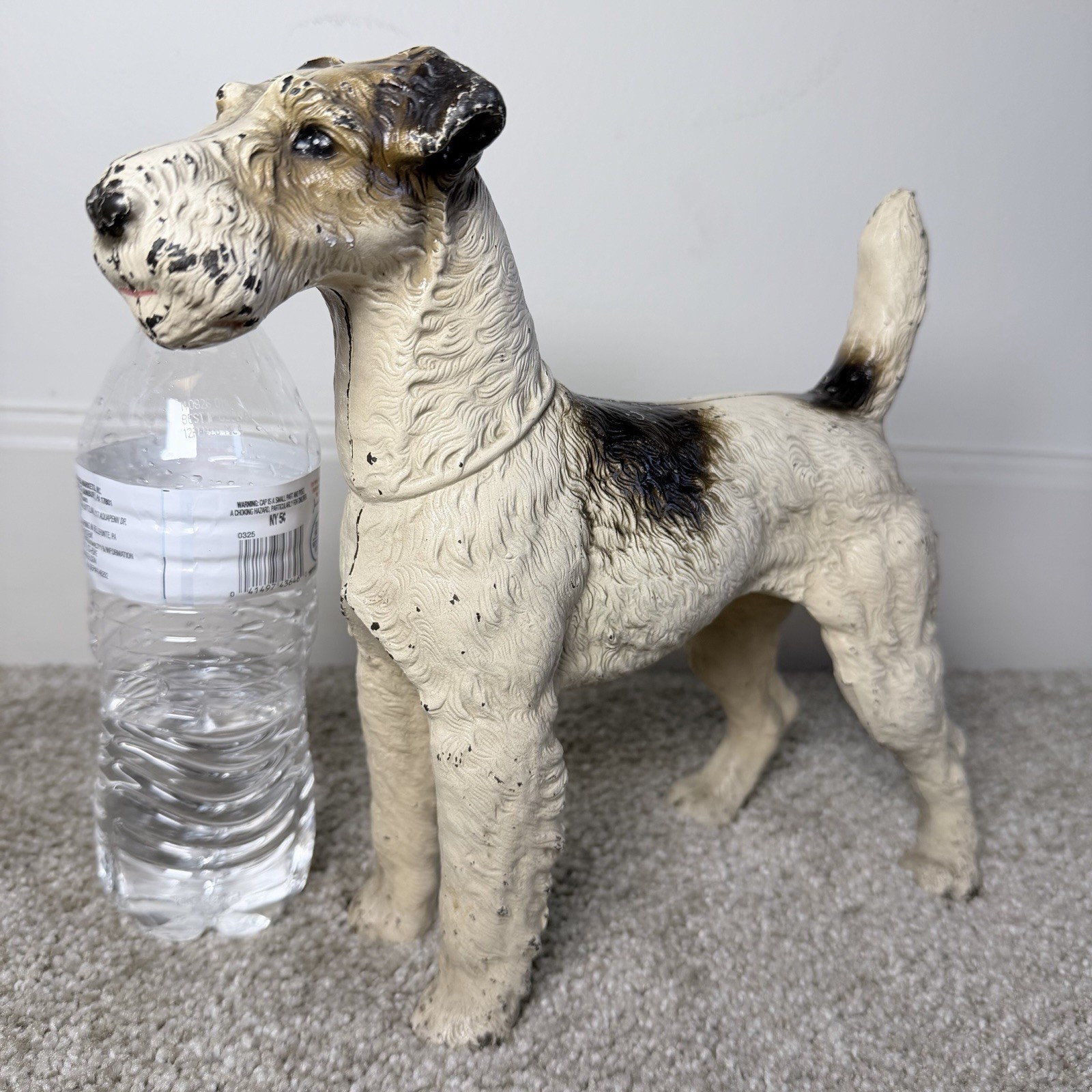 All Original  Antique Hubley Fox Terrier Cast Iron Dog Statue Sculpture Doorstop