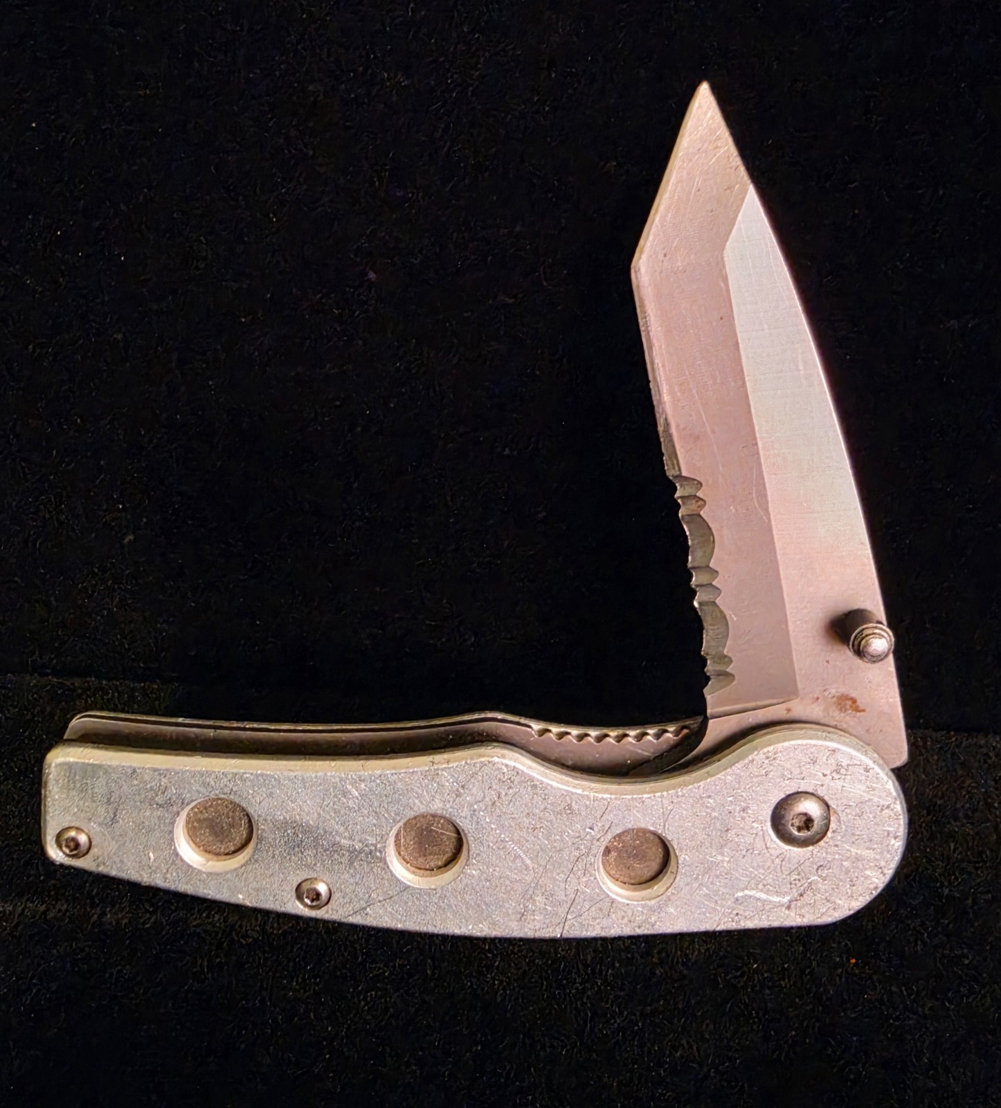 Vintage CRKT M16-10KS Folding Pocket Knife Tanto Combo Serrated Stainless Steel