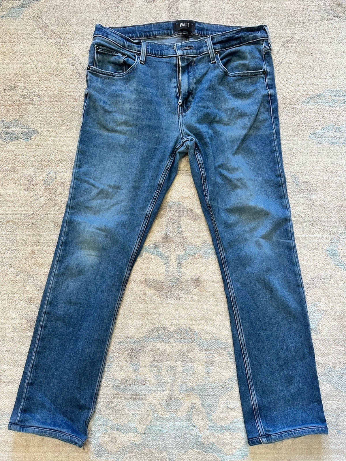 Paige Jeans Mens Blue Federal Slim Straight Leg Denim Stretch 33x29