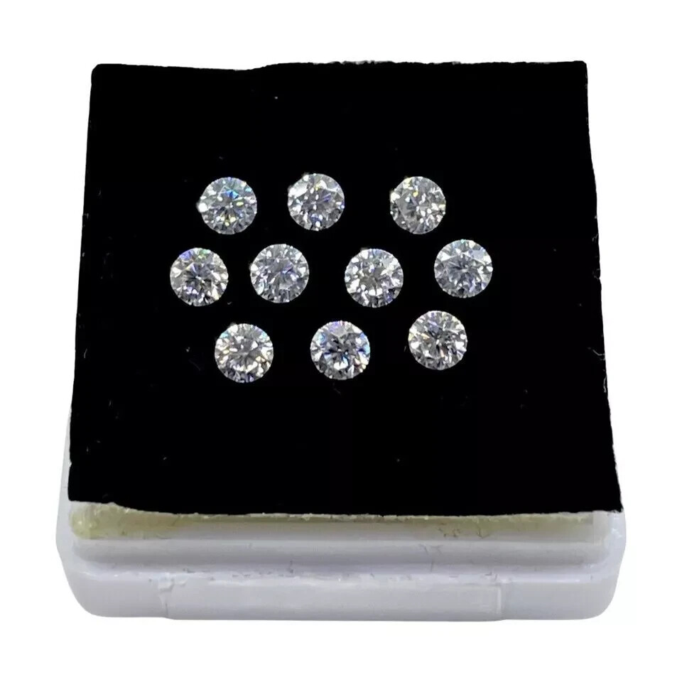 1 CT Natural White Diamond Round Cut 3mm 10 Pcs VVS1 D Grade Certified U09