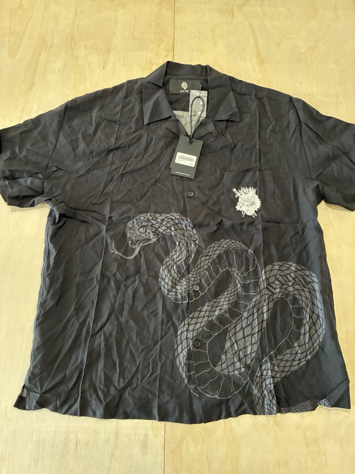 Darc Sport Renewal Ace Button Up Shirt Black Large NWT Limited 1000