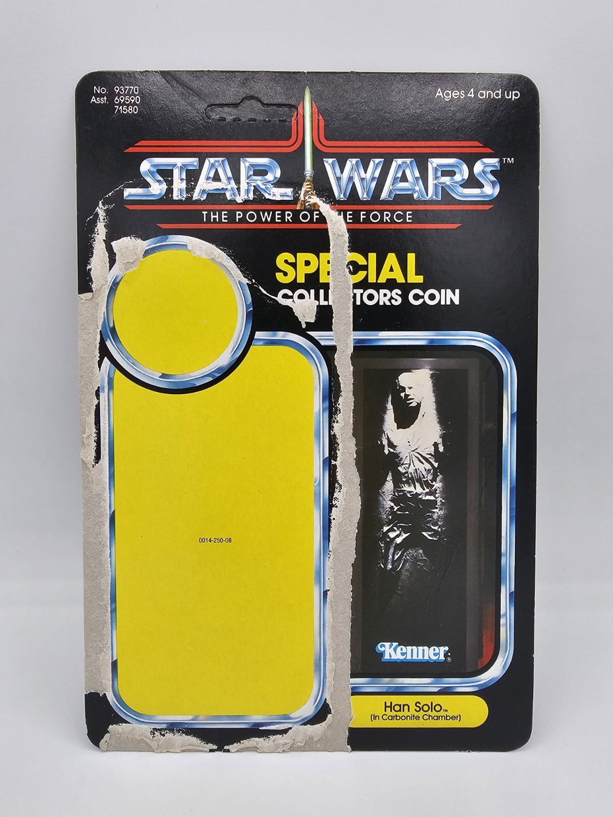Vintage Kenner Star Wars Power Of The Force Han Solo Carbonite Last 17 -92 Back-