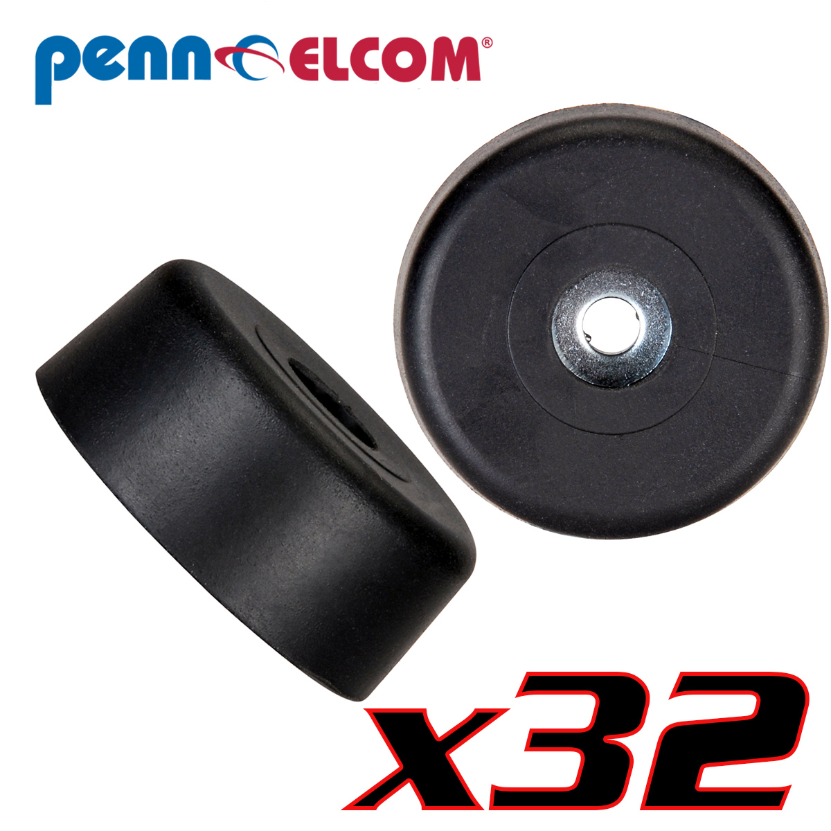 32 Pack Penn Elcom F1686 Rubber Cabinet Foot 1.57\