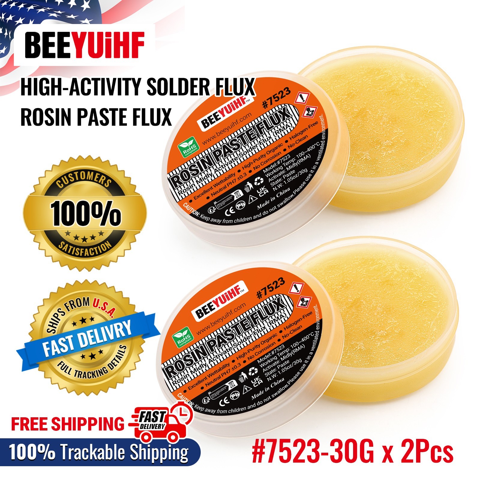 BEEYUIHF RMA-7523 ROSIN Solder Paste Flux BGA Rework Reflow SMT SMD