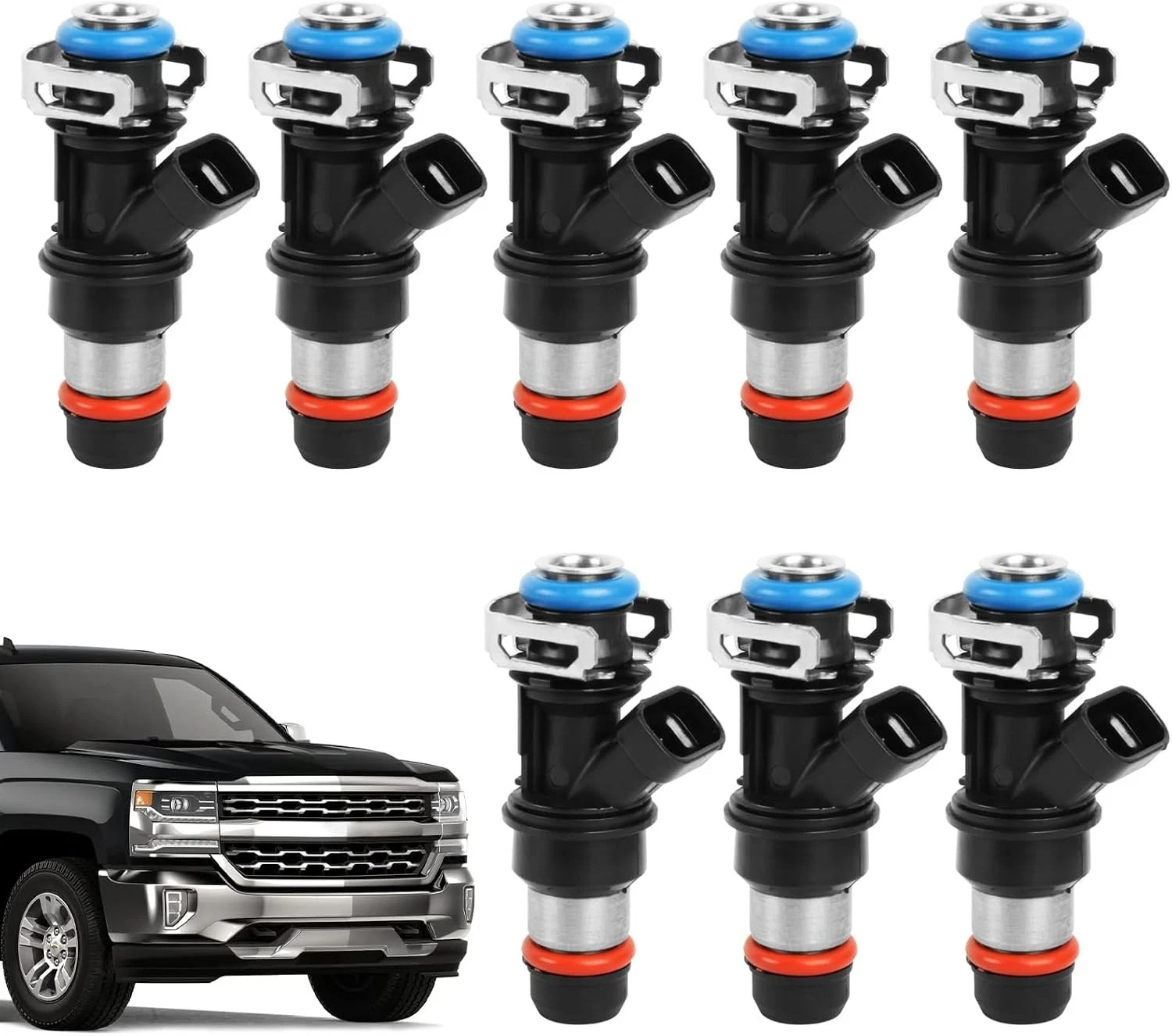 8Pack Fuel Injector Compatible for 1999-2006 Chevy Silverado Suburban Tahoe 