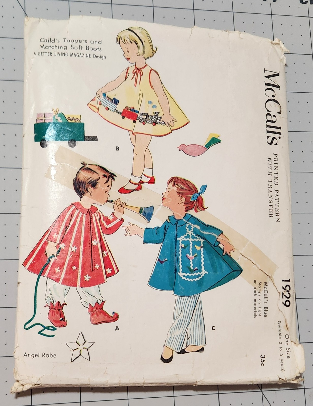Vintage 1954 McCall's Child's Toppers and Soft Boots Pattern 1929 One Size 