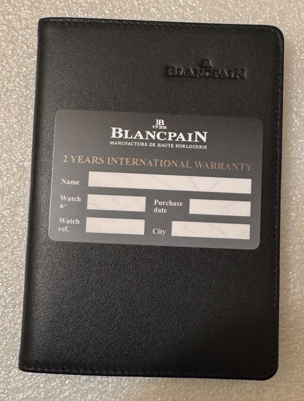 Blancpain Technical Service Booklet Manual & Blank Warranty Card Authentic