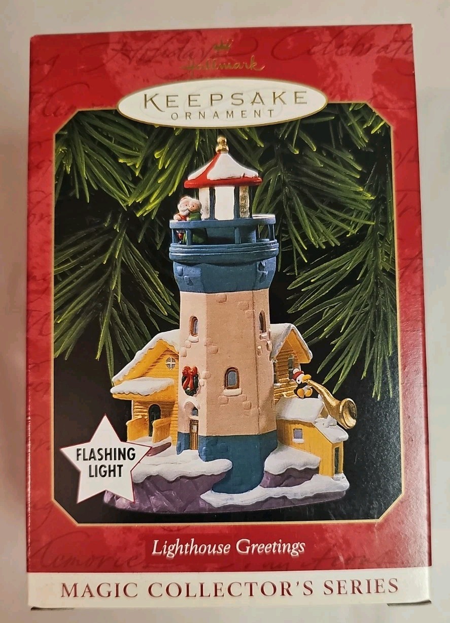 1999 Hallmark Lighthouse Greetings Keepsake Ornament 3 in Series MAGIC BRAND NEW