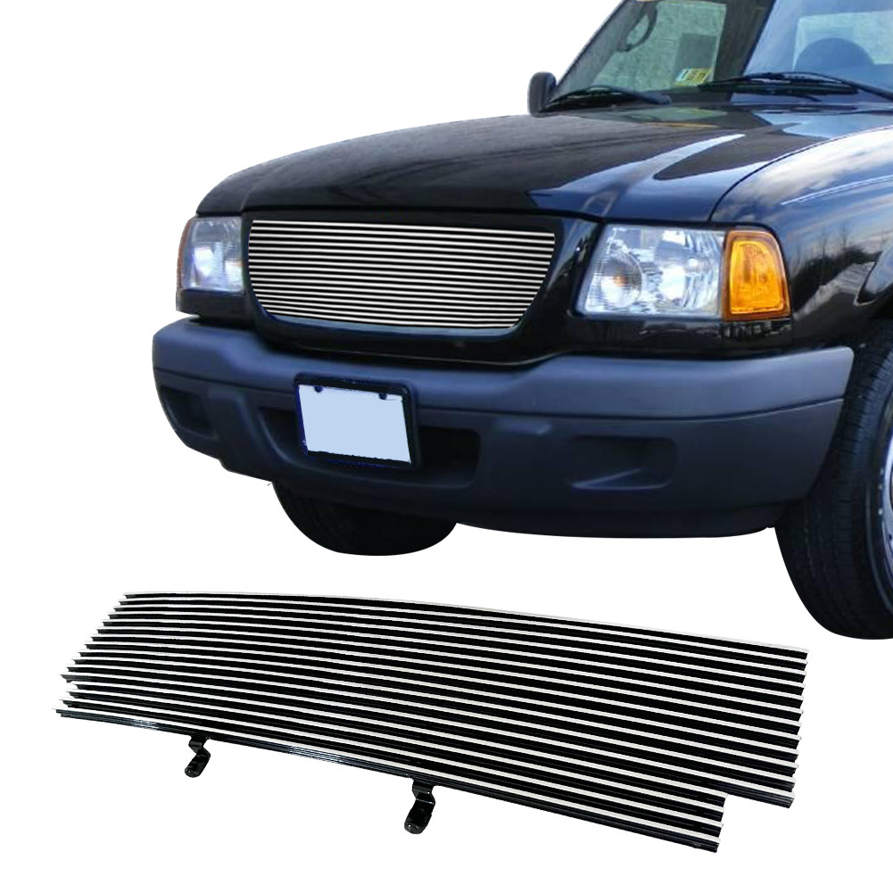 Fits 2001-03 Ford Ranger XLT XL 2WD Aluminum Chrome Billet Grille Insert Replace
