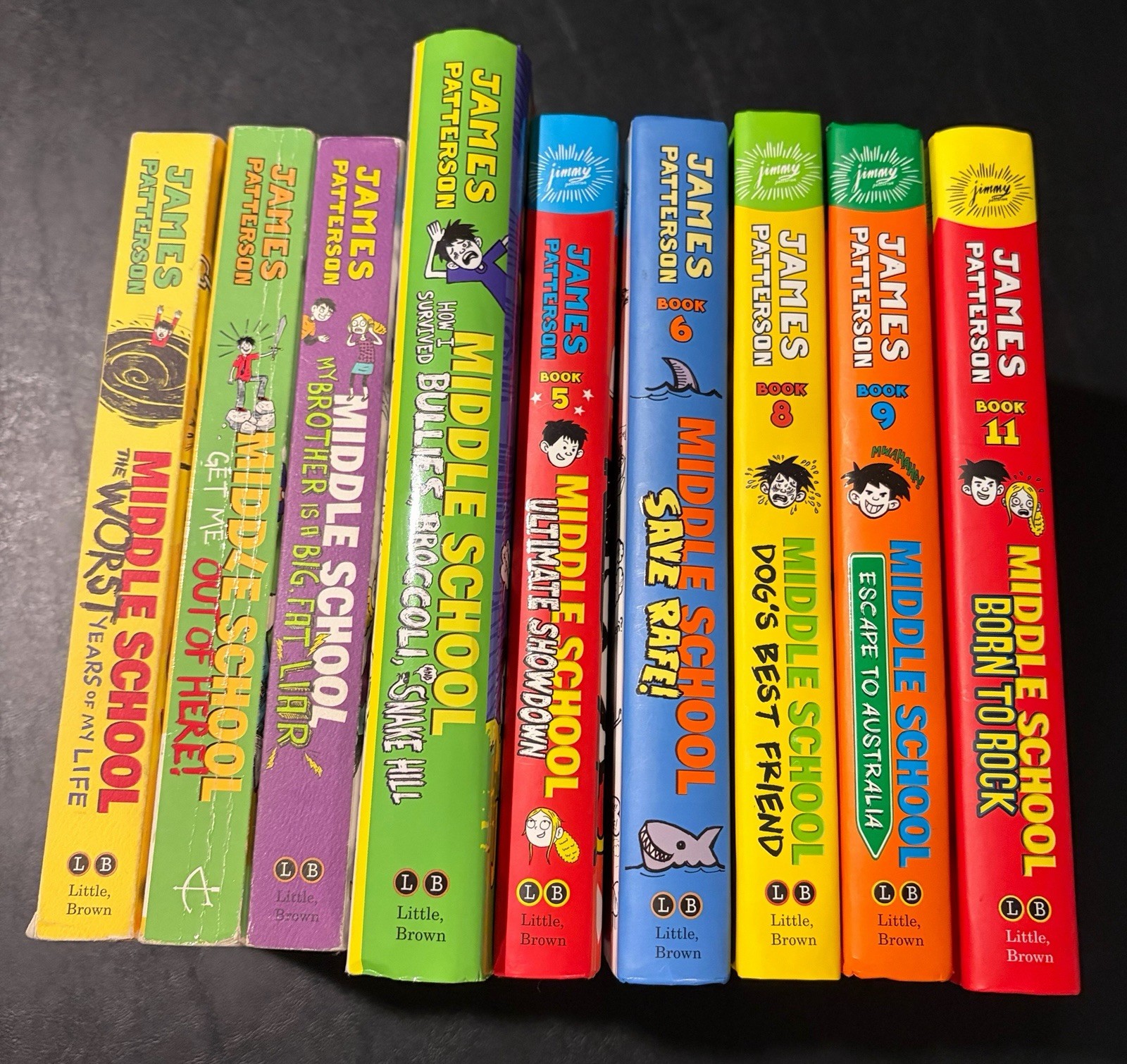 Middle School, James Patterson (Books 1,2,3,4,5,6,8,9,11)