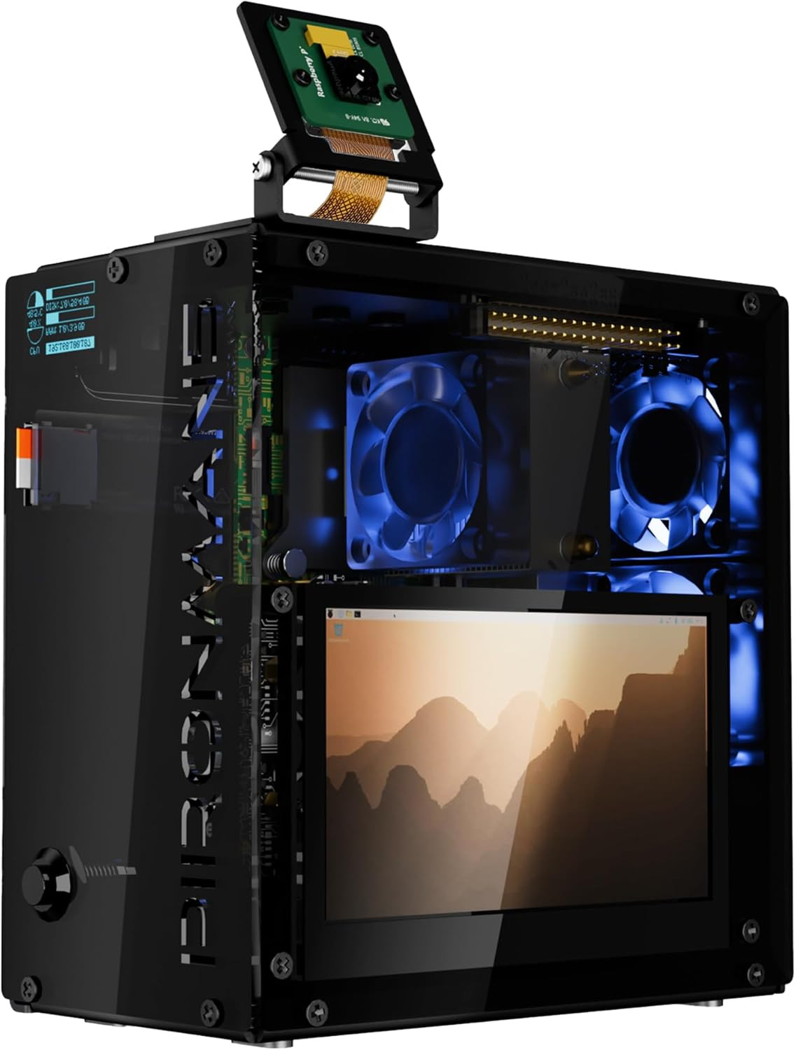 Pironman 5 Pro Max Mini PC Case with 4.3” Touch Screen for Raspberry Pi 5, Openc