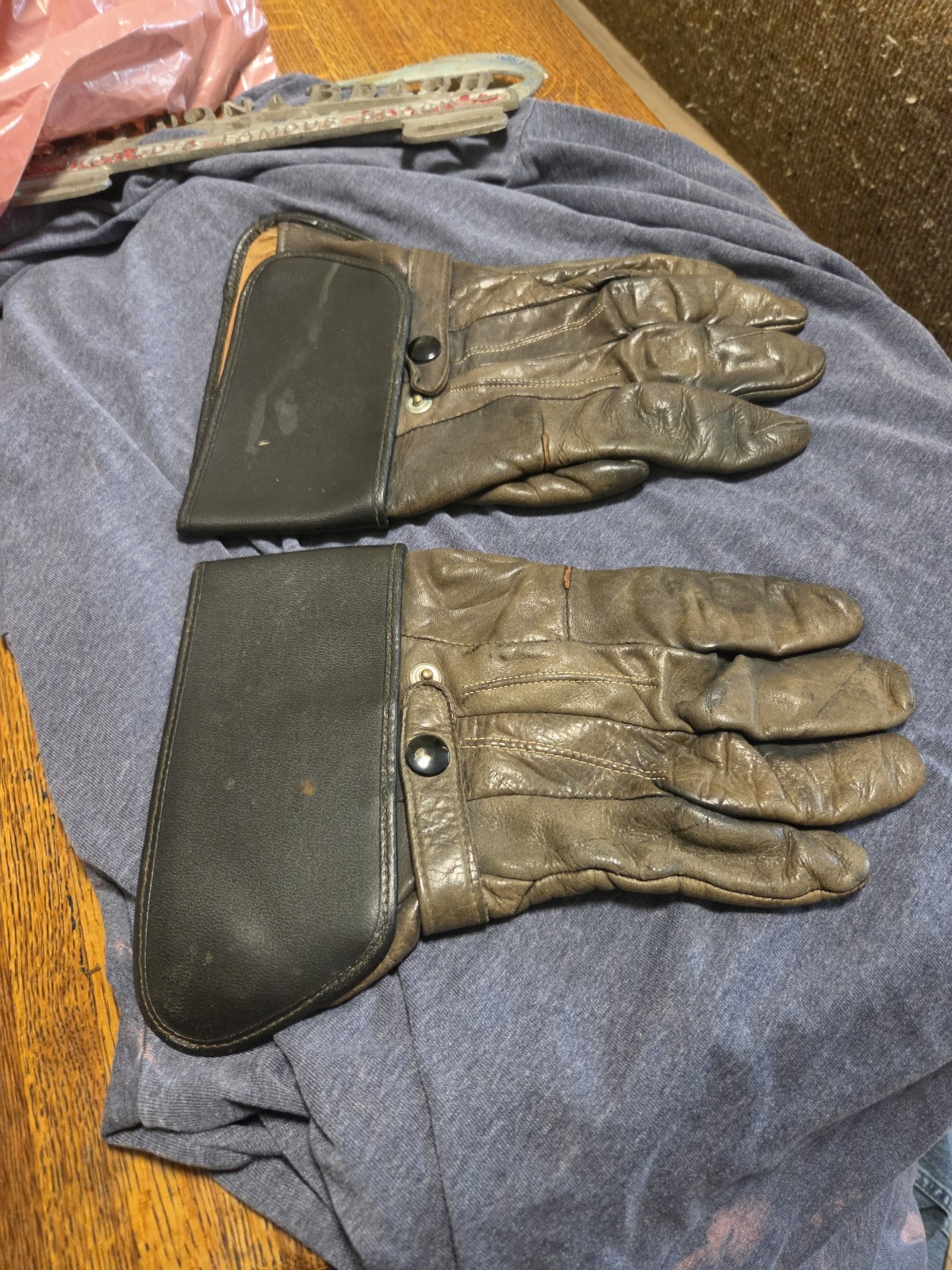 vintage harley davidson leather gloves 1950s Size 10