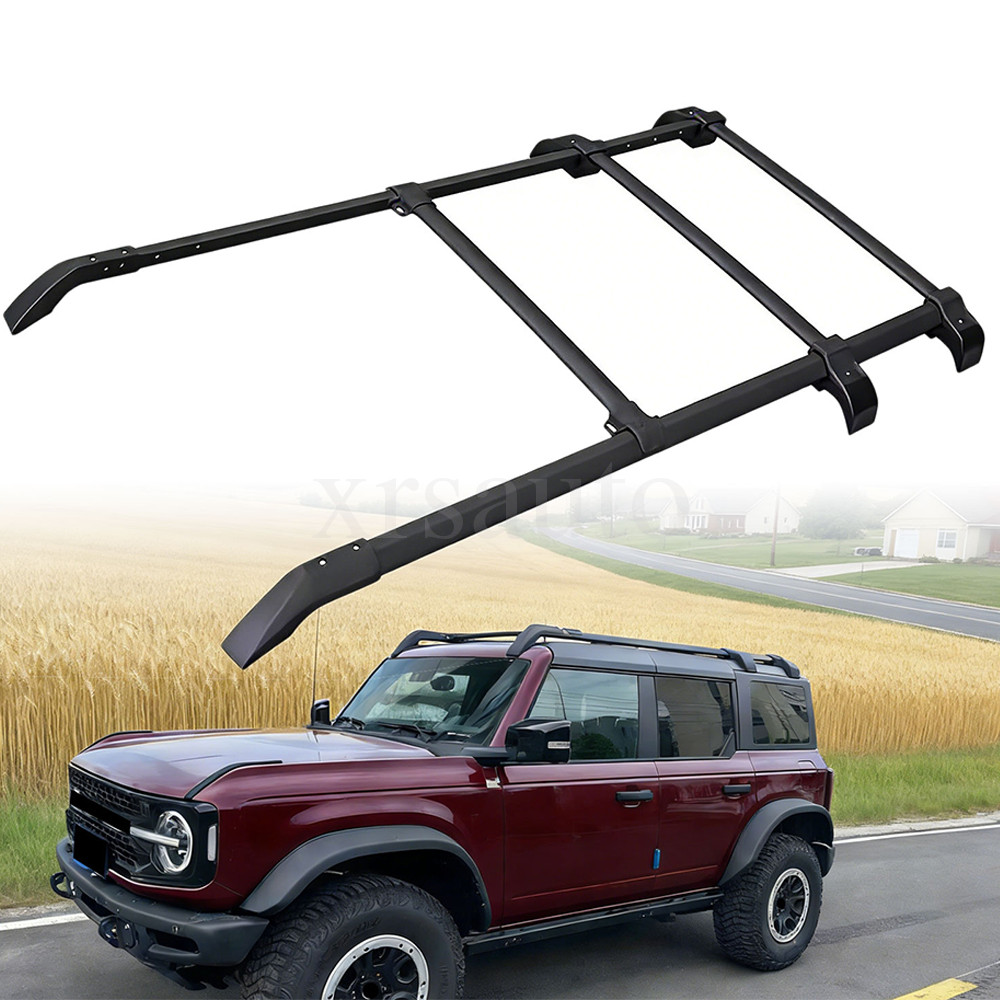 For 2021-2024 2025 Ford Bronco 5PCS Extended Roof Rack Aluminum Rooftop Black