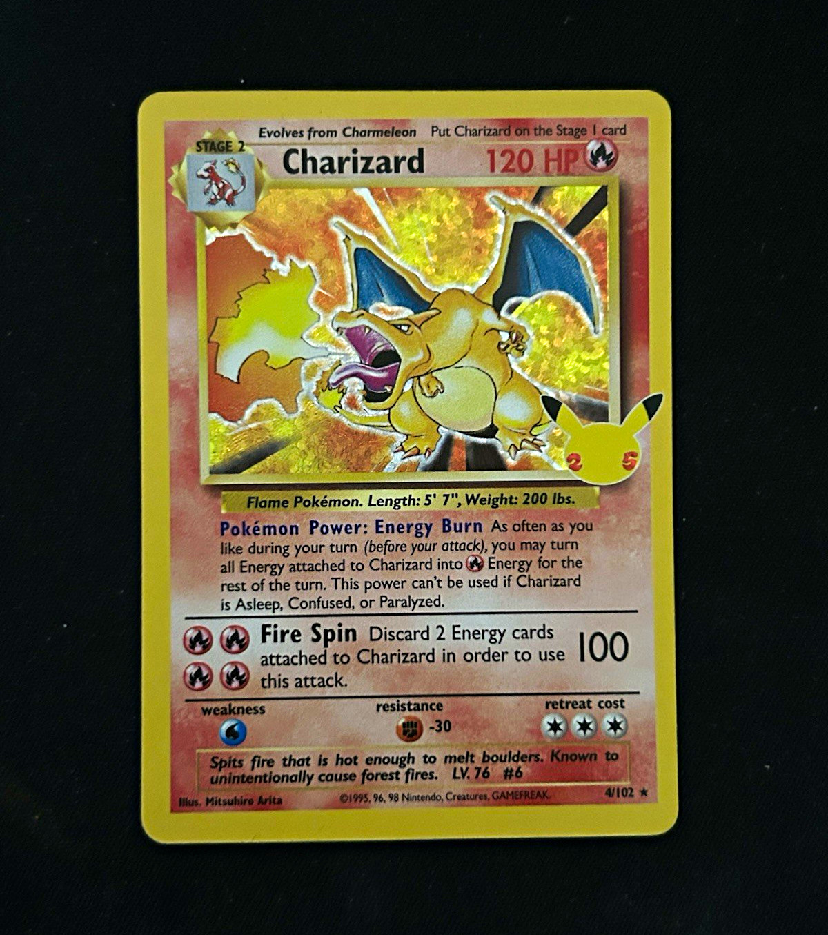 Charizard 4/102 Base Set Holo Rare 1999 English (Celebrations) Charizard 4/102 Base Set Holo Rare 1999 English (Celebrations)