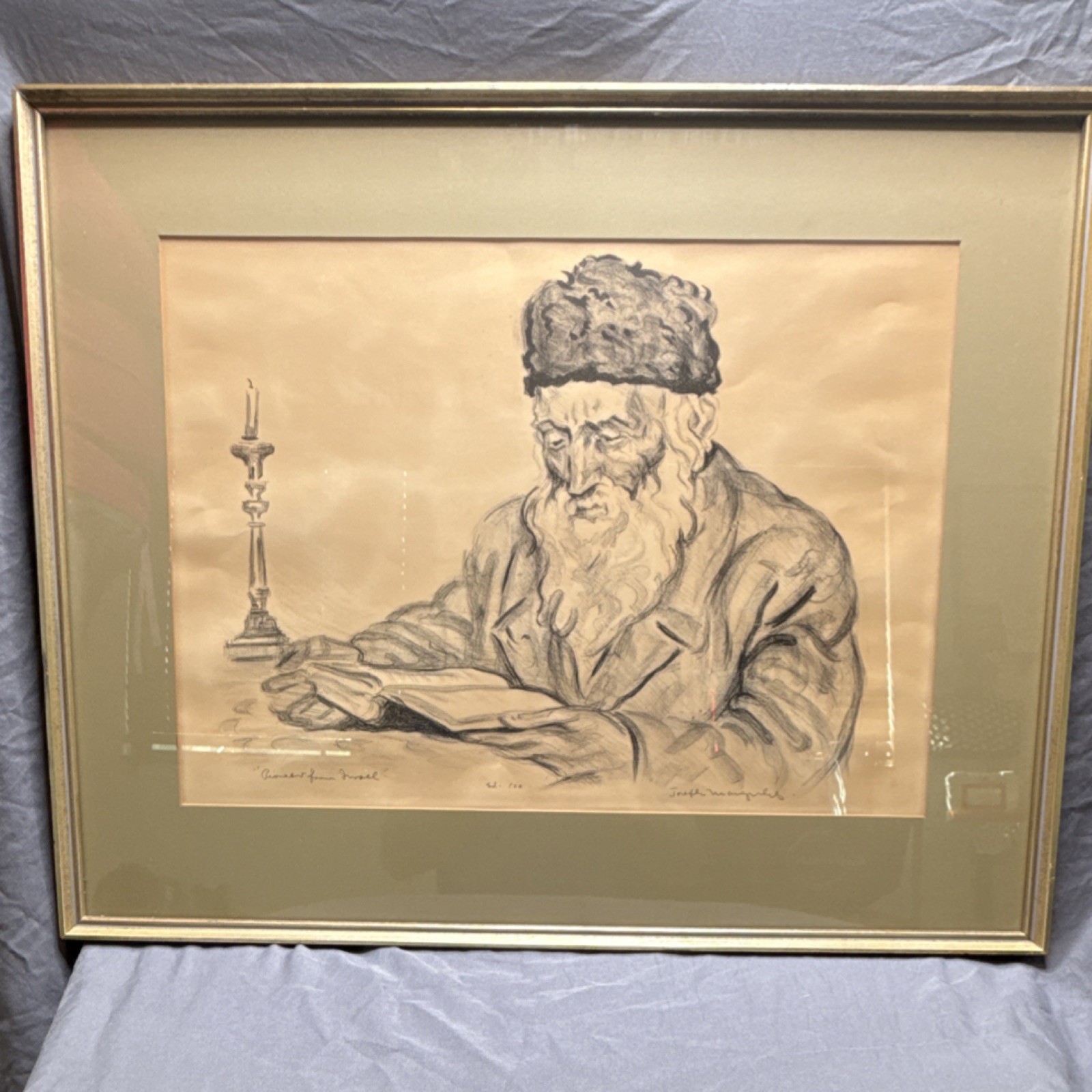 Vintage Joseph Margulies Framed Sketching “Pioneer From Israel” Signed Ed. 100 Vintage Joseph Margulies Framed Sketching “Pioneer From Israel” Signed Ed. 100