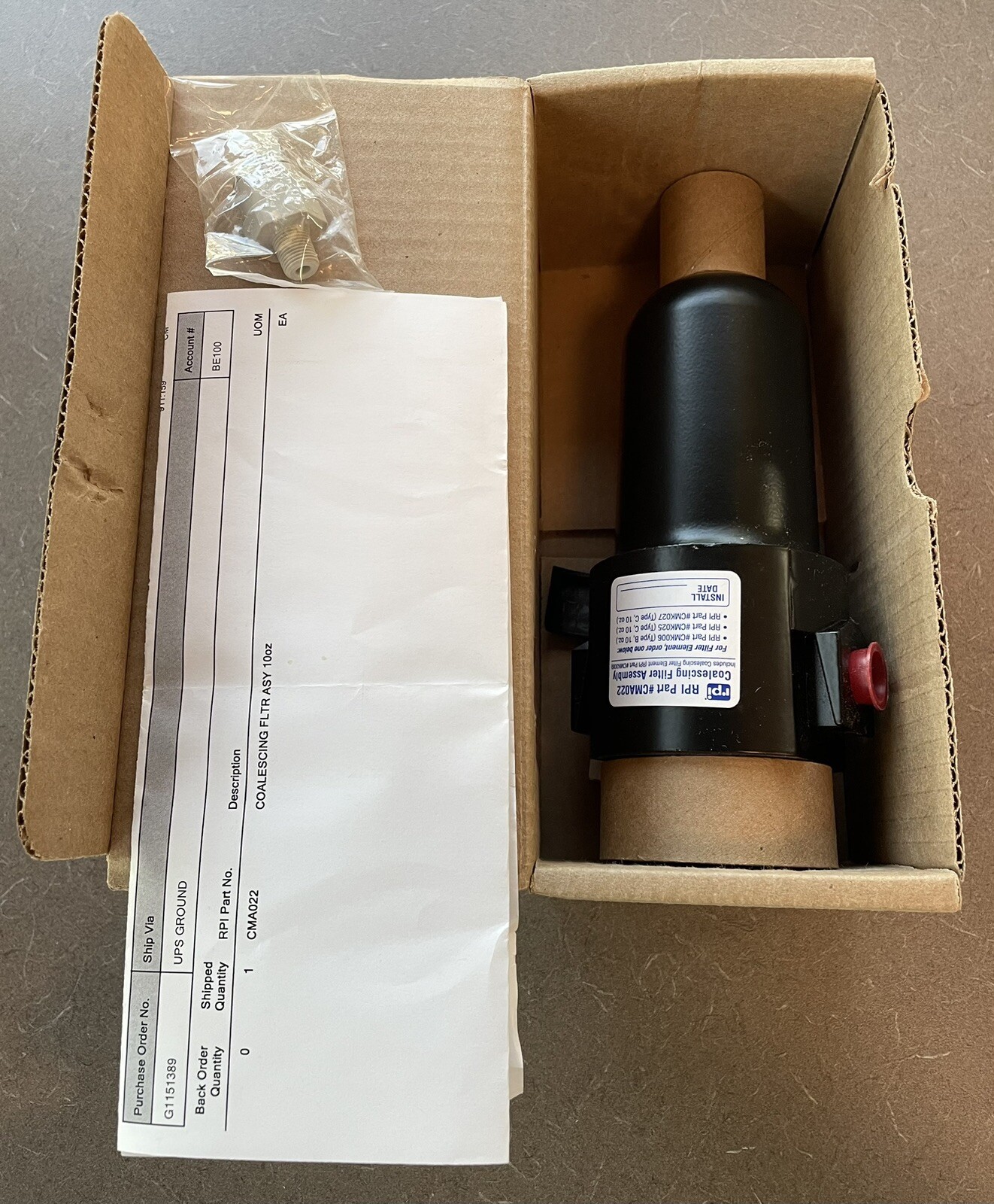 DCI 2714 Coalescing Filter DCI 2714 Coalescing Filter