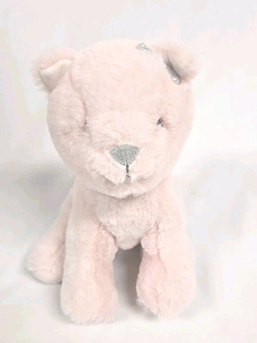 Carter\'s 2018 Pink Kitty Cat Kitten Silver Bow Stuffed Animal Plush Lovey #67638