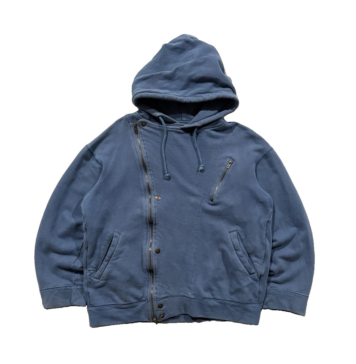 Archive 90s Final Home Issey Miyake Asymmetrical Zip Biker Hoodie Mens Medium