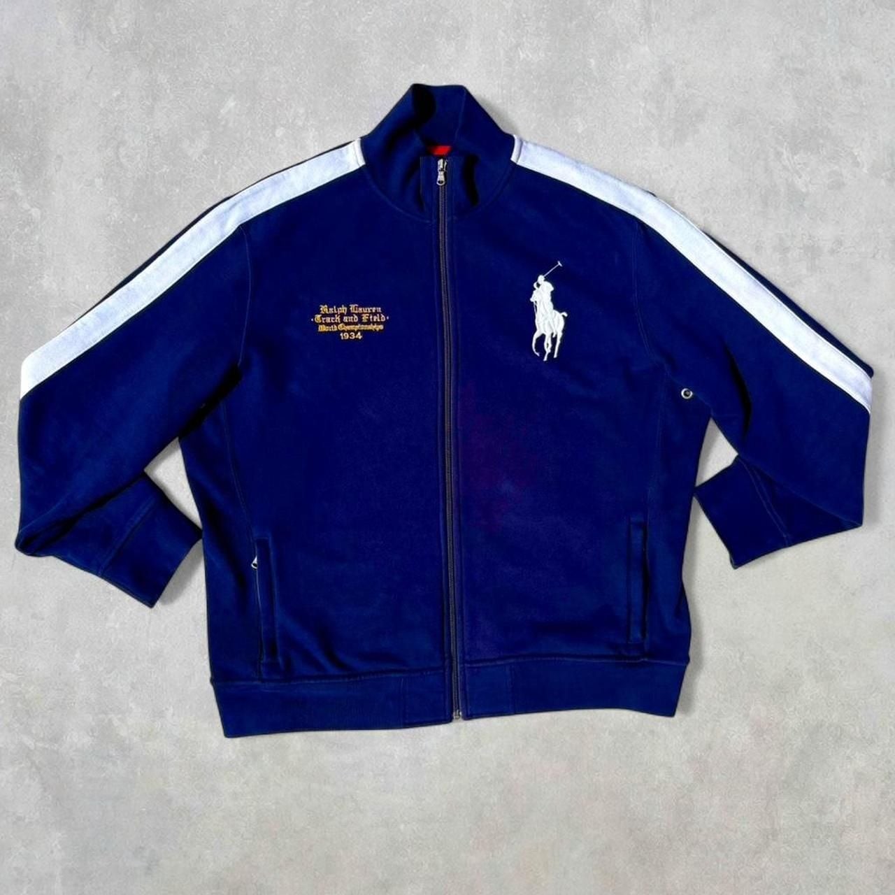 Polo Ralph Lauren Track and Field Jacket XL Blue 1934 Championship