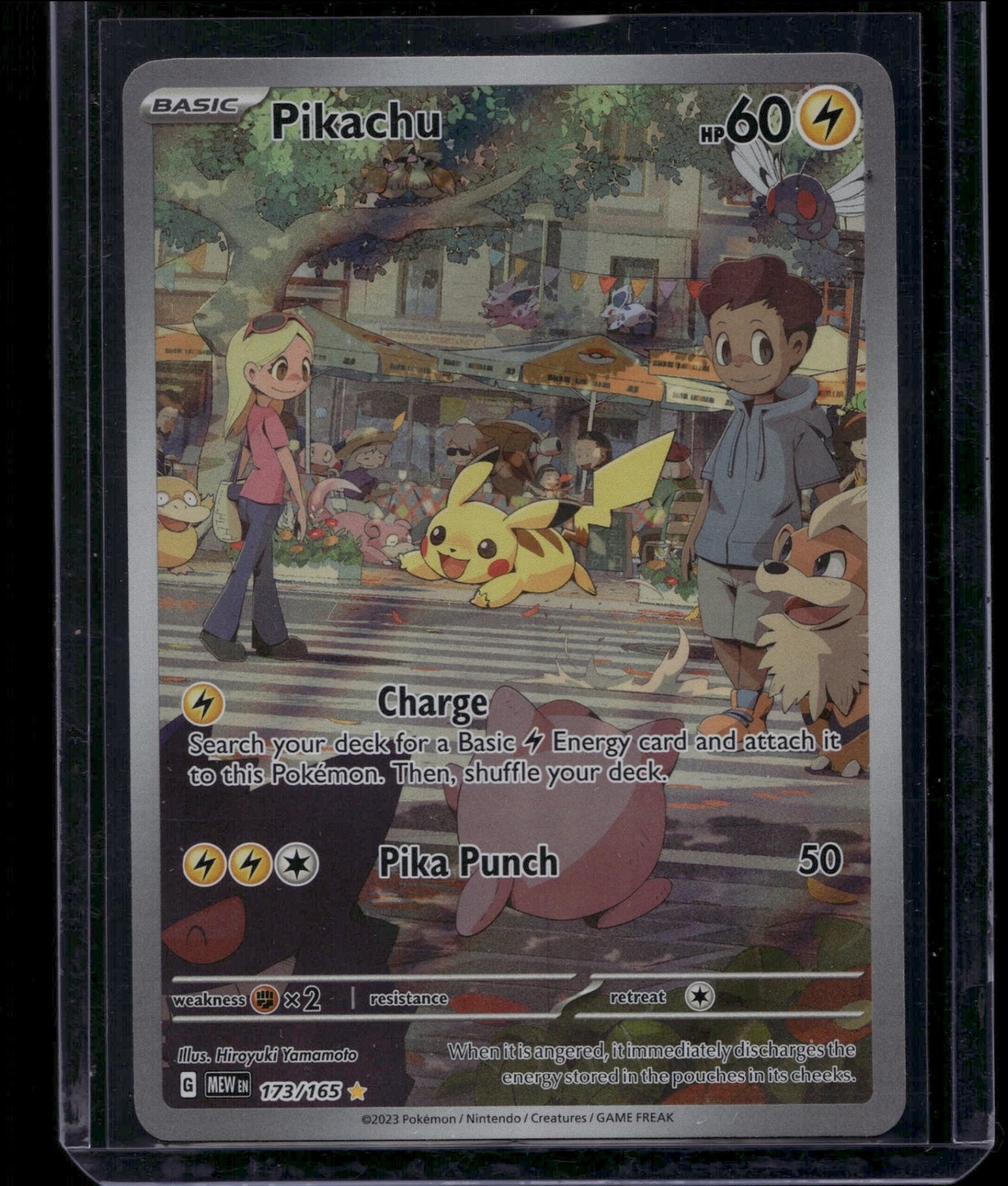 Pokemon TCG Pikachu 173/165 Scarlet & Violet 151 Illustration Rare NM Pokemon TCG Pikachu 173/165 Scarlet & Violet 151 Illustration Rare NM