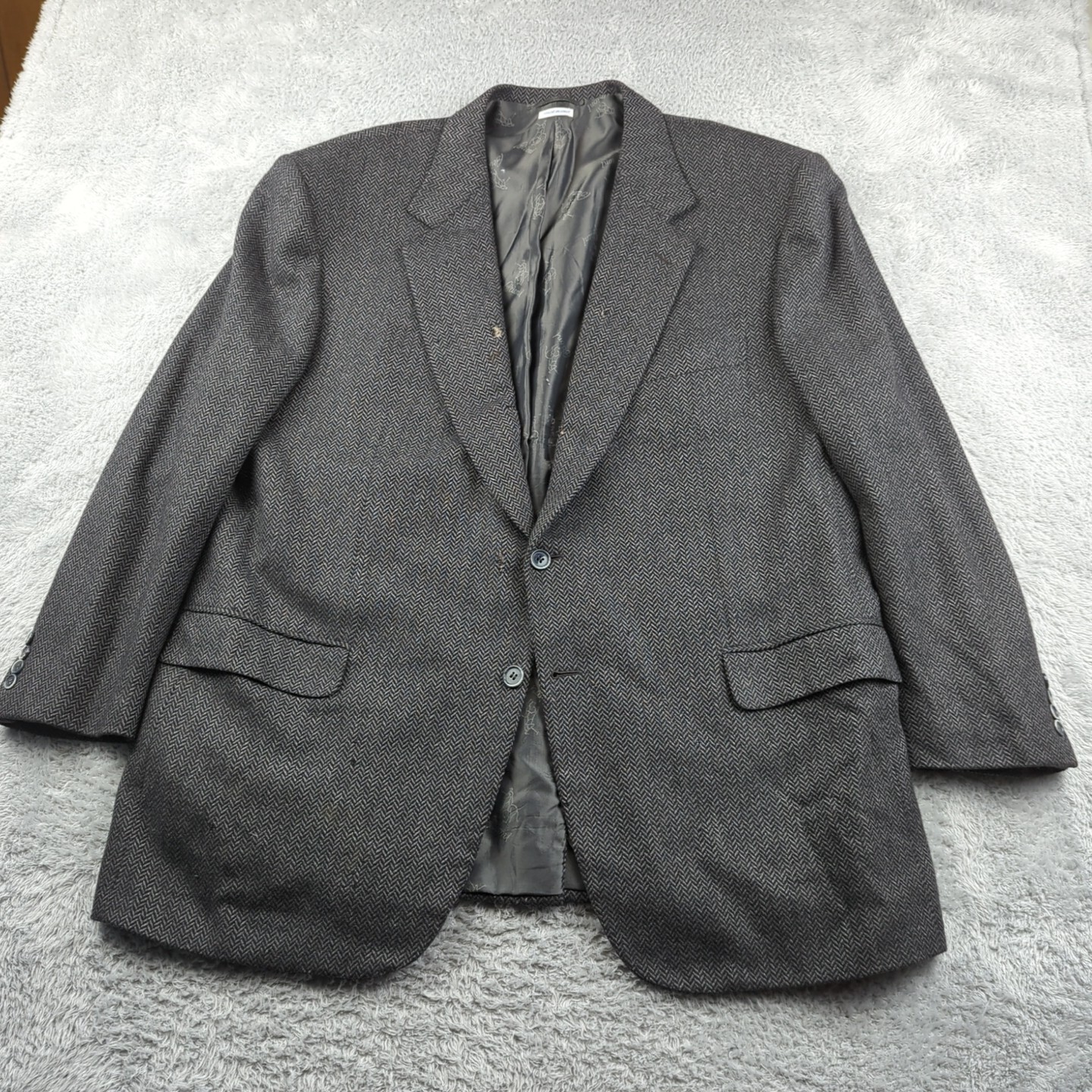 Brioni for Neiman Marcus Blazer Mens 48R Gray Herringbone Cashmere Traiano Italy