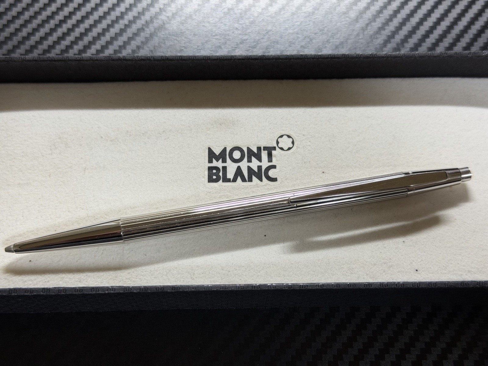 Near Mint Montblanc No.1557 Noblesse Platinum Plated Mechanical Pencil 0.5mm