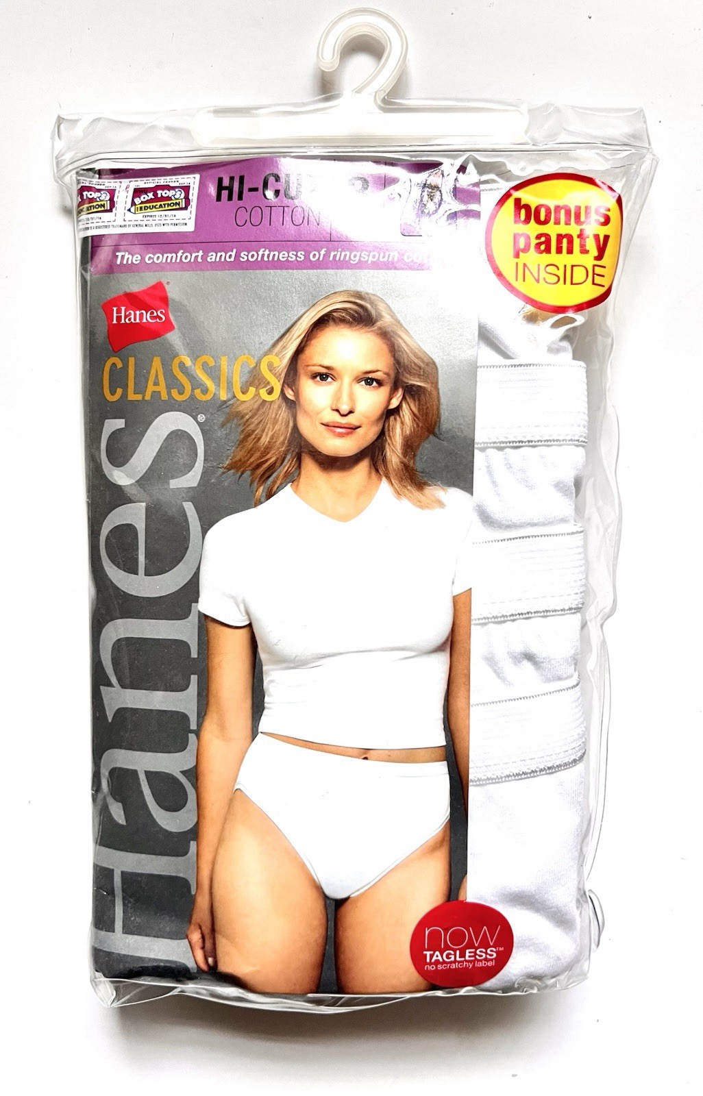 Hanes Classics Women\'s Panties 4 Pair High Cut Cotton White Underwear Size 7 Hanes Classics Women\'s Panties 4 Pair High Cut Cotton White Underwear Size 7