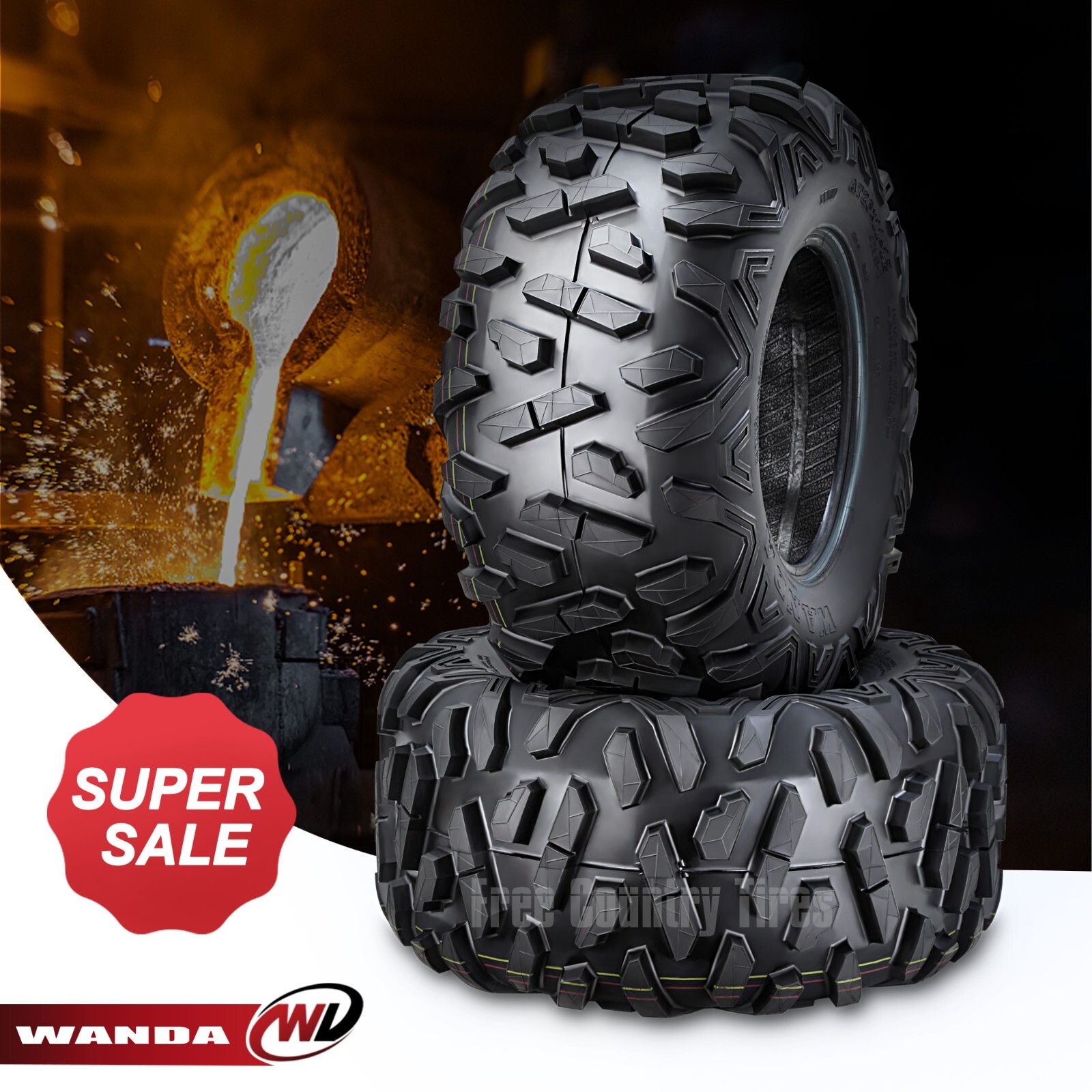 Set of 2 WANDA ATV UTV tires 23x11-10 23X11X10 6PR bighorn Style Set of 2 WANDA ATV UTV tires 23x11-10 23X11X10 6PR bighorn Style