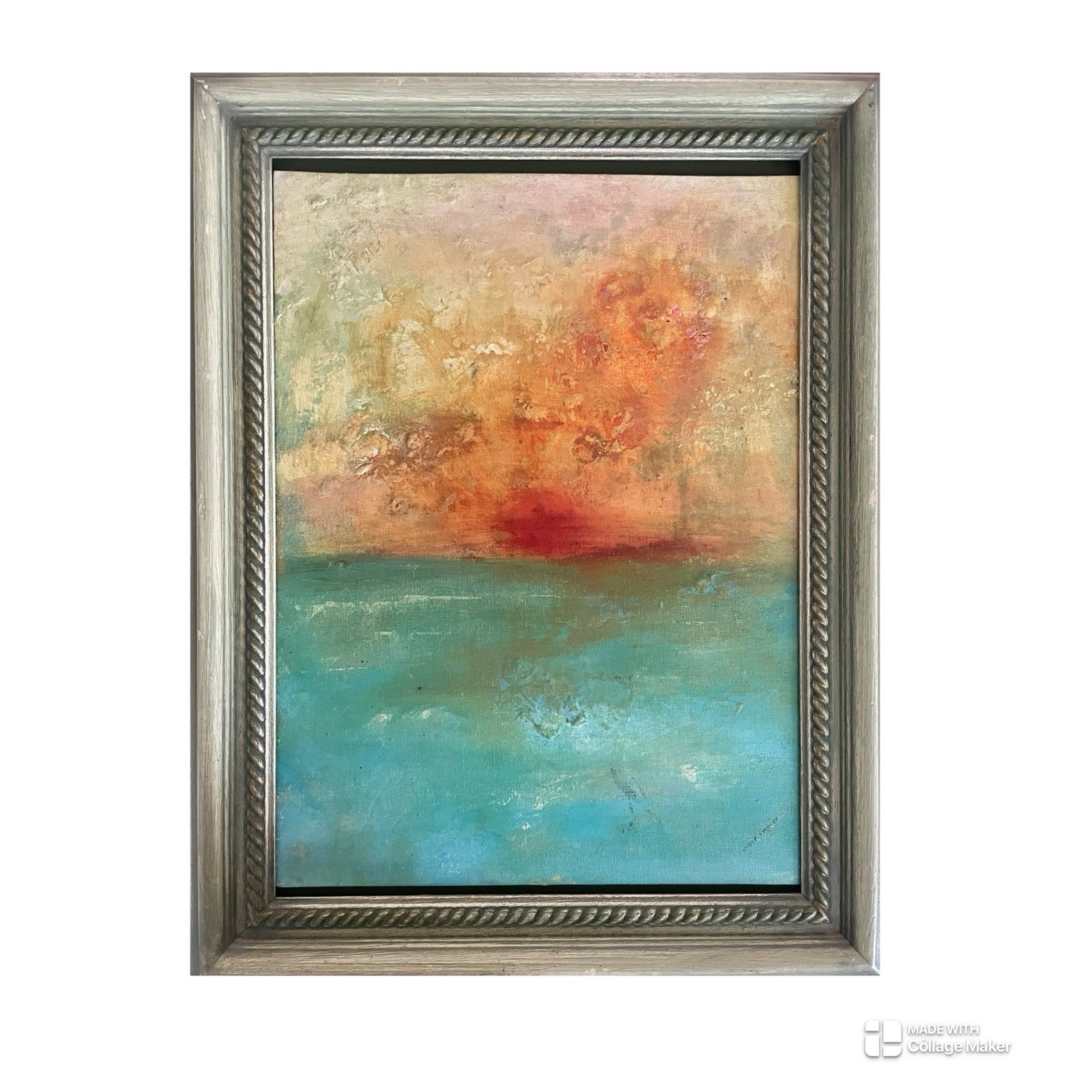 Original acrylic painting Abstract Ocean Sunrise Dimensional Textured Signed Original acrylic painting Abstract Ocean Sunrise Dimensional Textured Signed