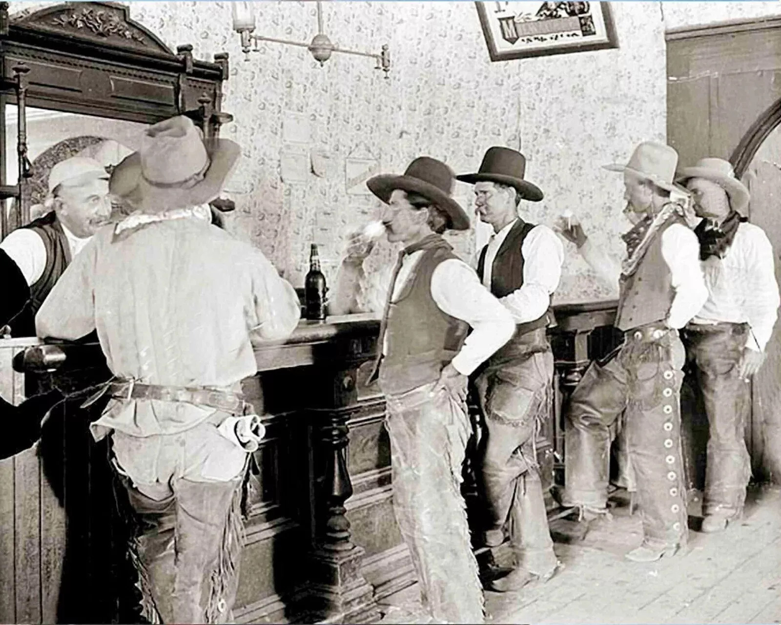 Old West Cowboy Saloon Beer Drinking Place Unknown 8x10 Picture Celebrity Print Old West Cowboy Saloon Beer Drinking Place Unknown 8x10 Picture Celebrity Print
