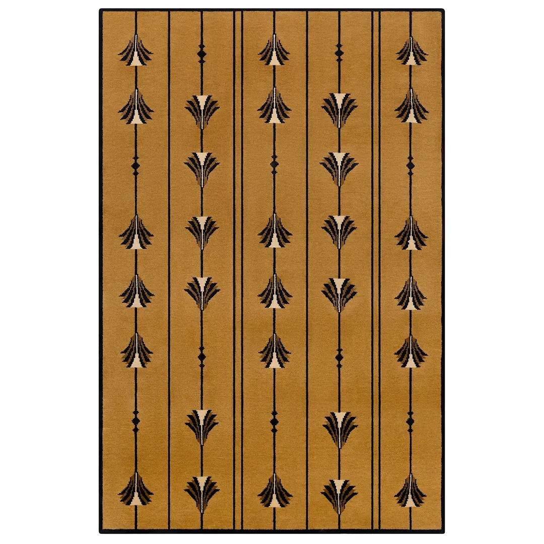 Hand-Tufted Wool Rug 9x12ft- Nordic Knots yellow Floral Rug Handmade Area Rugs