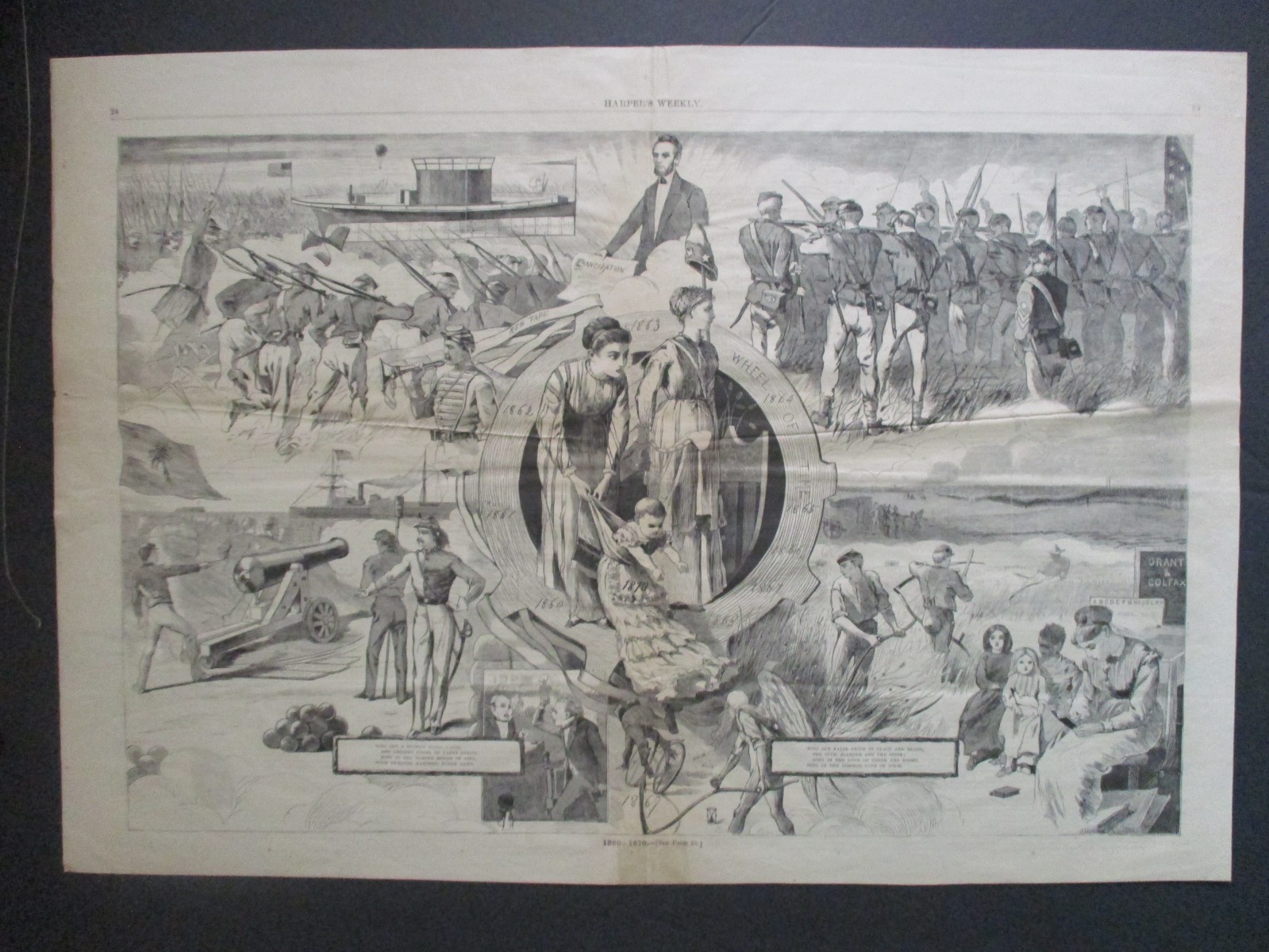 1870 WINSLOW HOMER '1860-1870' LINCOLN EMANCIPATION CIVIL WAR HARPER'S WEEKLY