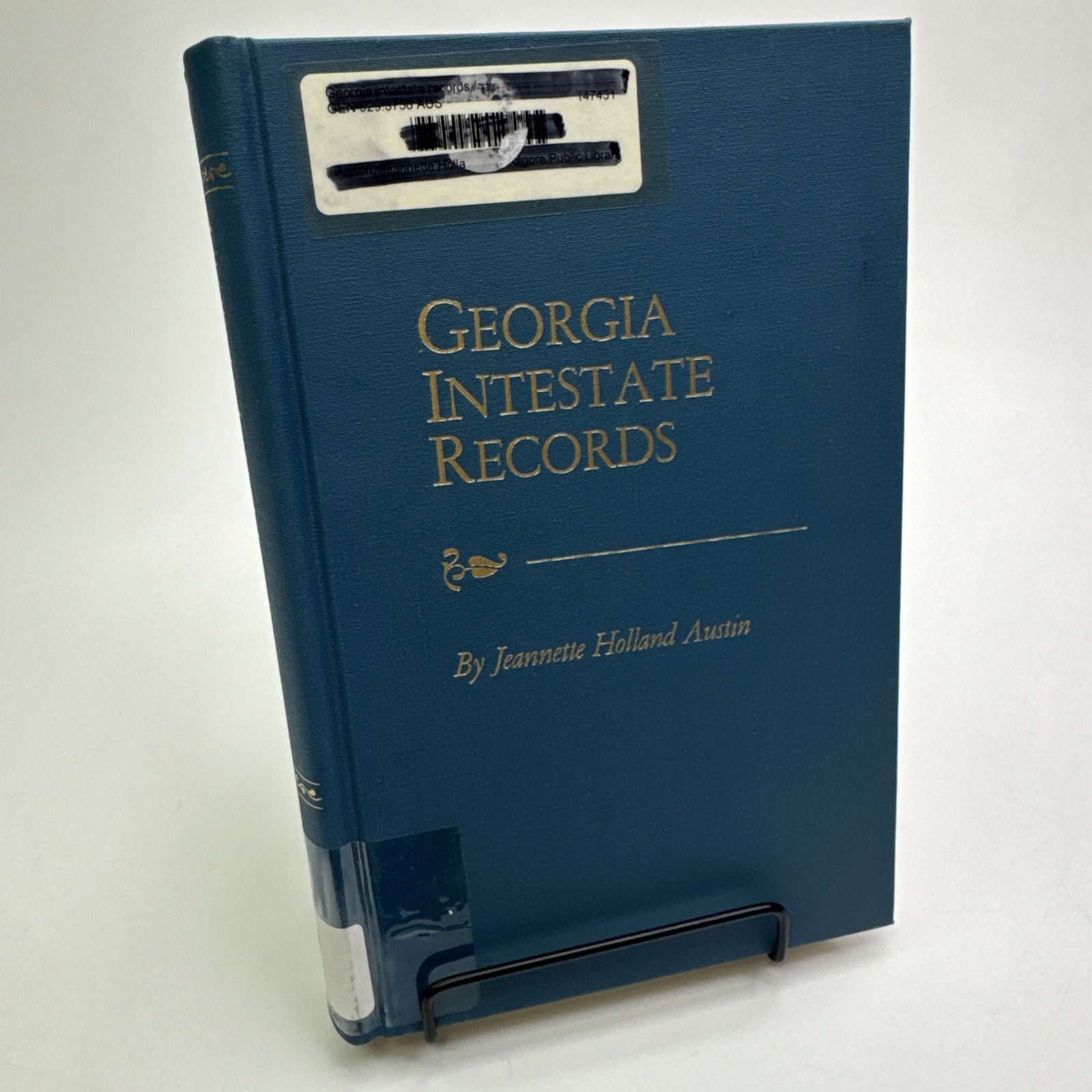 Georgia Intestate Records Jeanette Holland Austin ExLib HC Georgia Genealogy