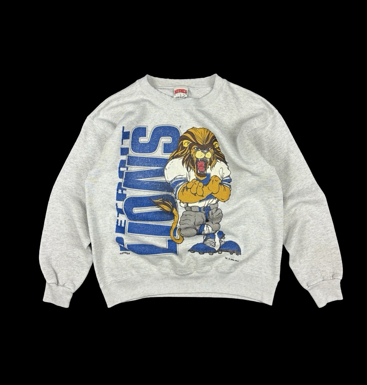 Detroit Lions VTG 90s 1994 Double Sided Sweatshirt THRASHED M