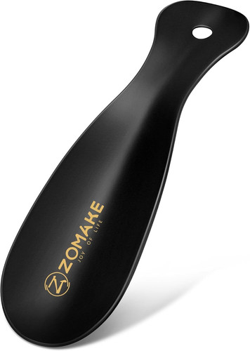 ZOMAKE Metal Shoe Horn, Small Travel Shoehorn for Men Women Kids,7.5\'\' Black