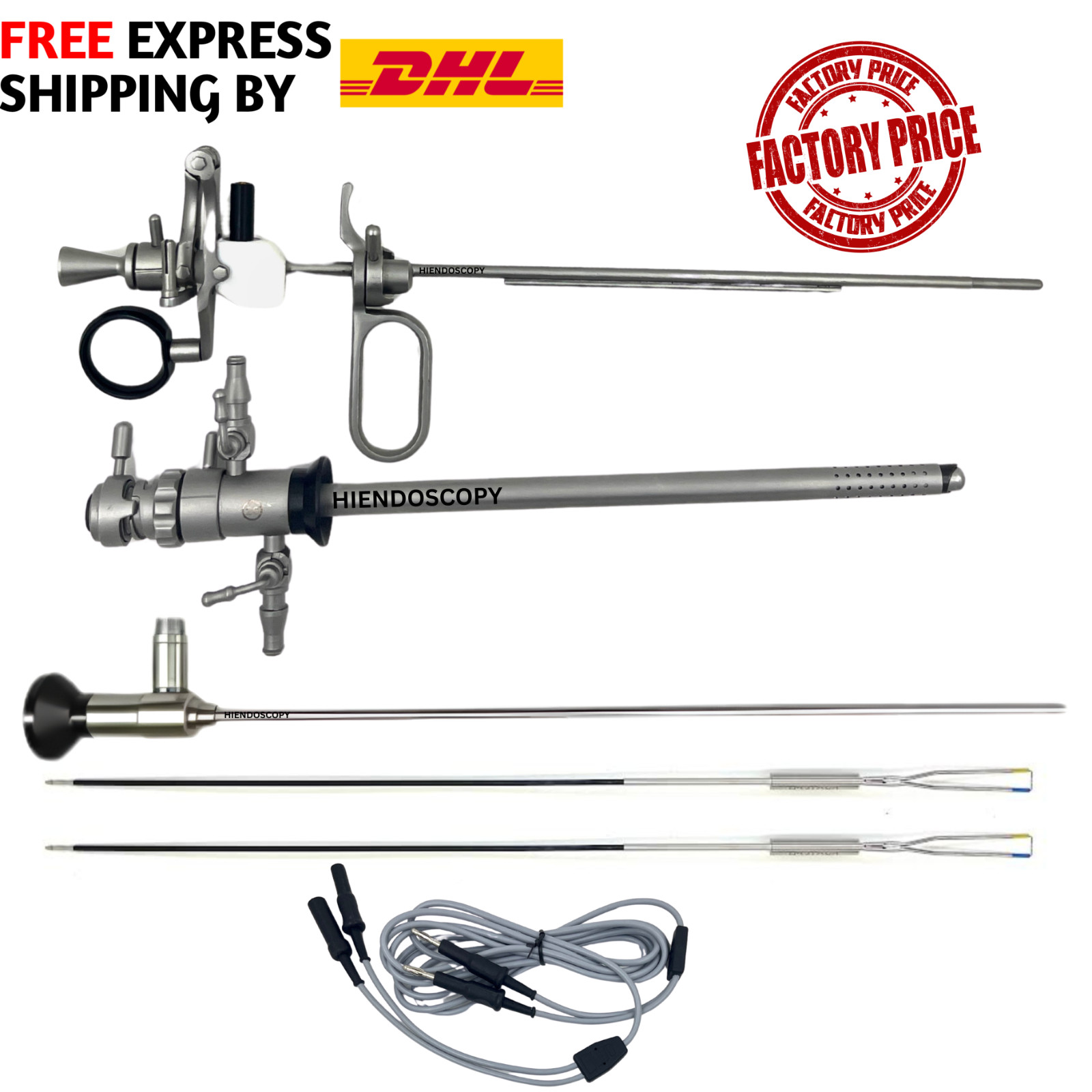 TURP Bipolar Resectoscope Set 24/26Fr continuous flow with HD 4mm 30° Optics CE