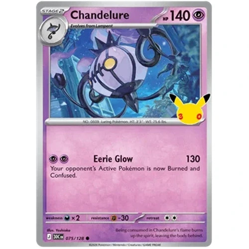 Chandelure 075/128 30th Celebration Holo Chandelure 075/128 30th Celebration Holo