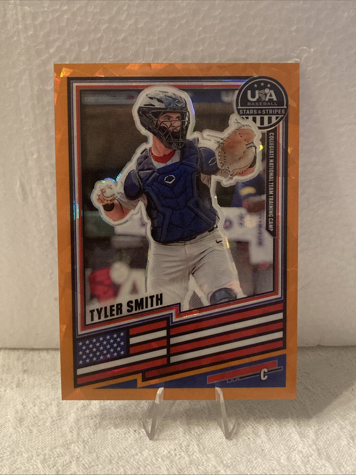 2926 Panini Stars&Stripes Tyler Smith #123 001/199 Orange Crystal Parallel RC