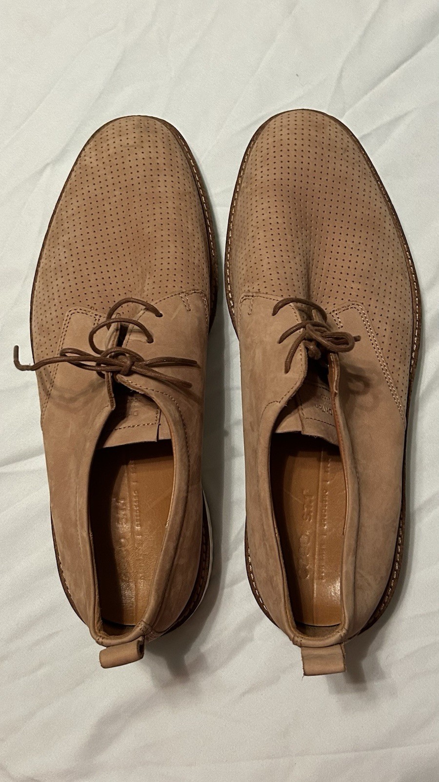 ECCO Men ST.1 Hybrid Perforated Derby Brown Leather Shoes EU 46 US 12 12.5 M ECCO Men ST.1 Hybrid Perforated Derby Brown Leather Shoes EU 46 US 12 12.5 M