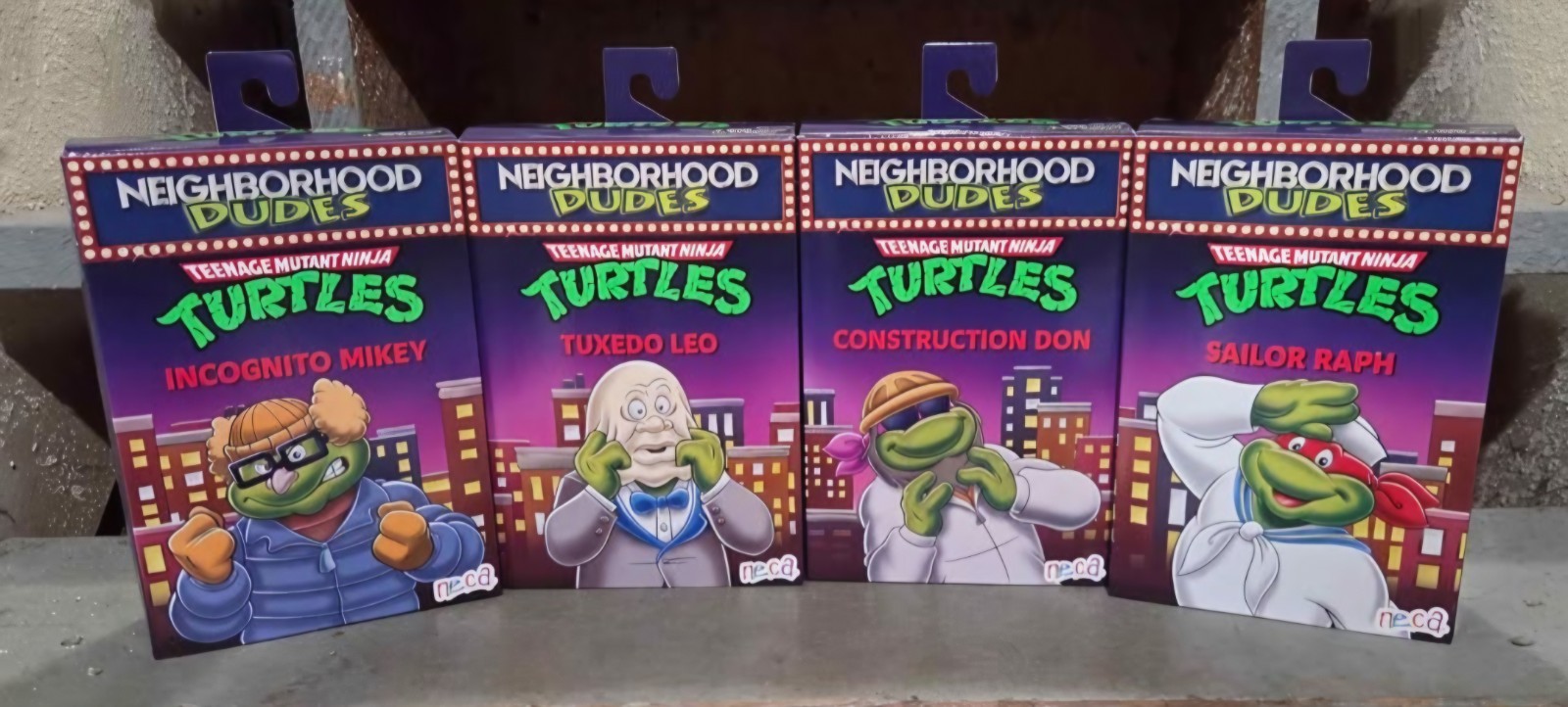 🐢 NECA TMNT Neighborhood Dudes Complete 4-Figure Set