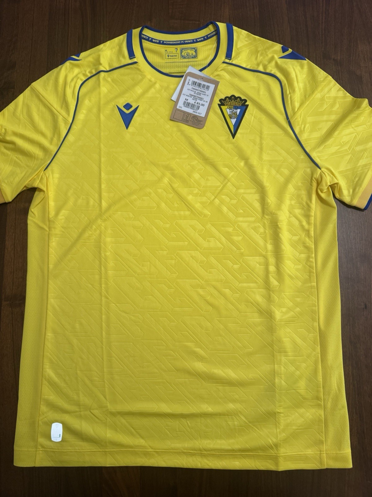 Cadiz CF Home Jersey 25/26 - Macron Soccer - Men Medium NEW