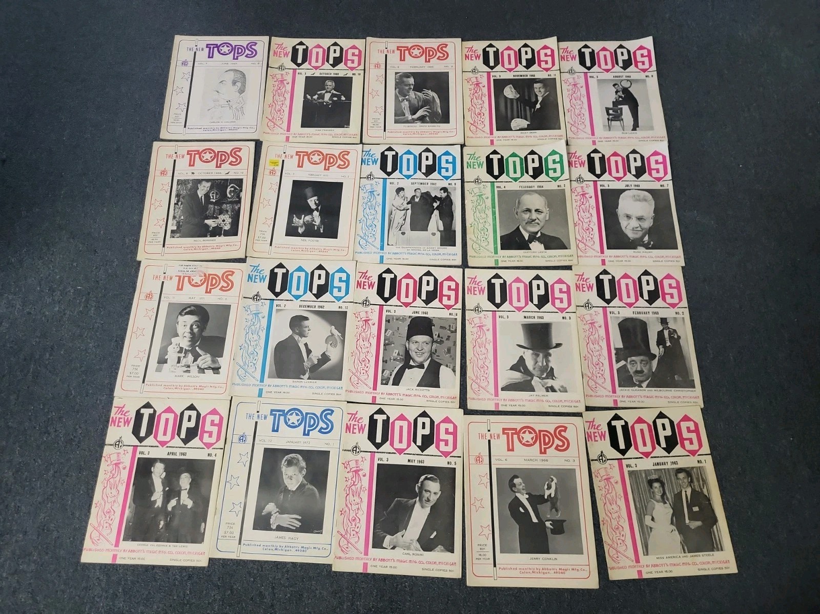 Vtg Tops Magic Magazine Lot 1960s  Early 1970s 20 Back Issue Estate Lot
