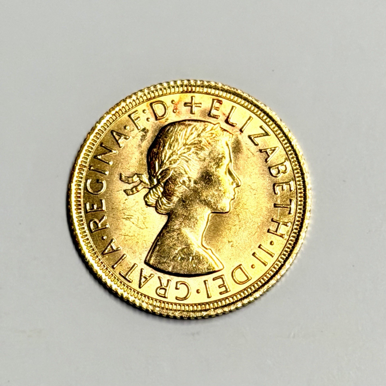 1968 Great Britain Gold Sovereign Coin; BU; Fine Gold 22 Karat; 0.2354 Oz
