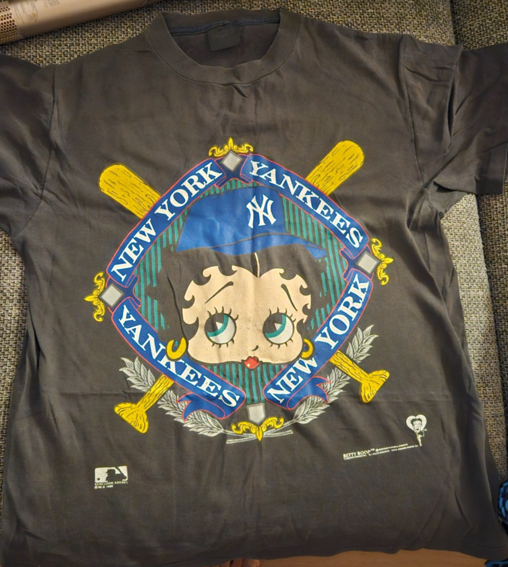 Vintage Betty Boop New York Yankees Shirt Grail,90s,Y2K,Vintage Grail,Ny Shirt
